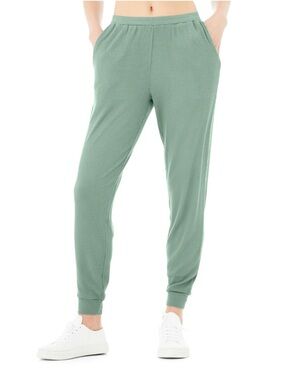 Alo Ribbed Jogger Pants in Seafoam Green